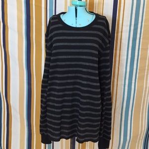 NWT Black And Gray Stripe Long Sleeve Shirt